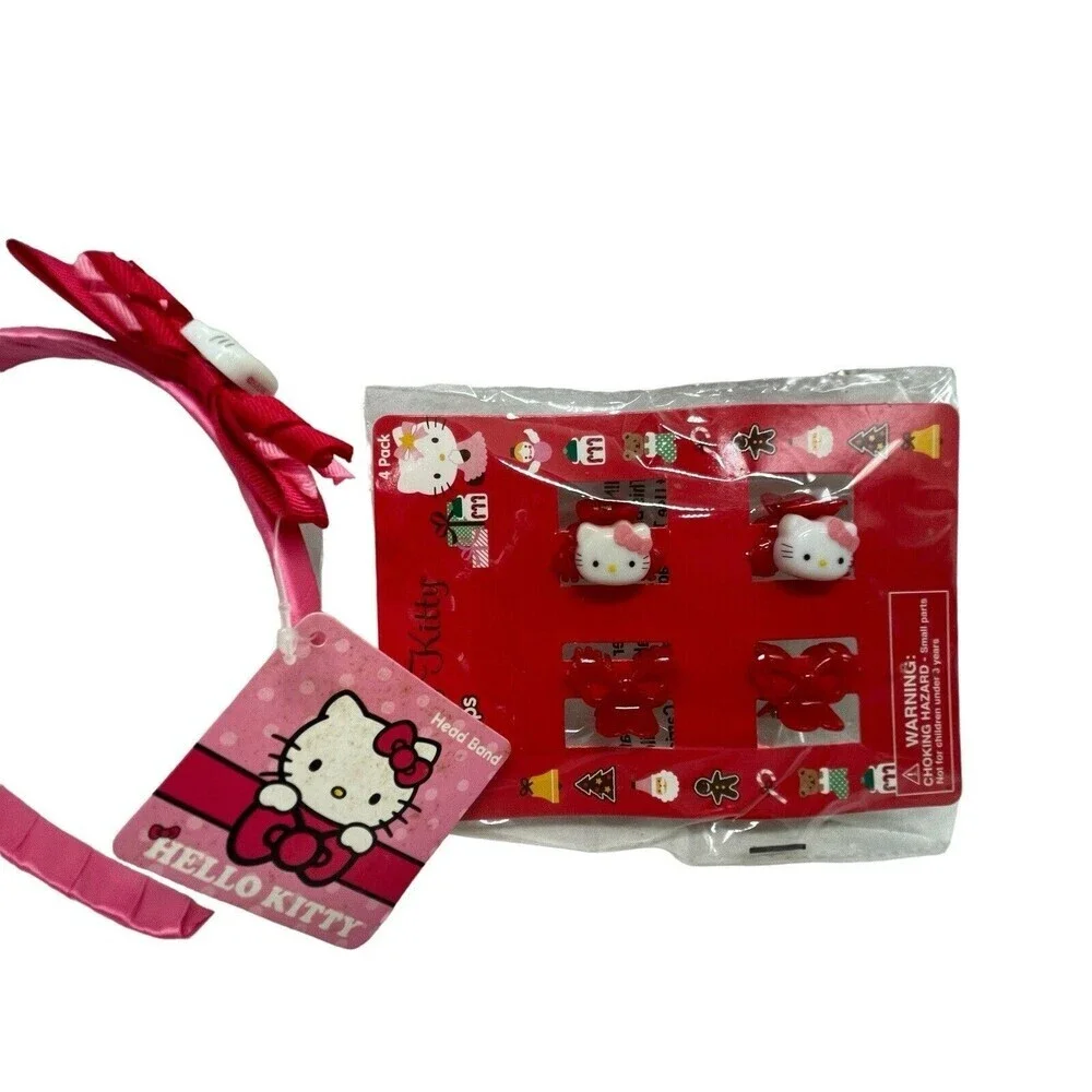 Hello Kitty Headband And Hair Clip Set Of 2 New